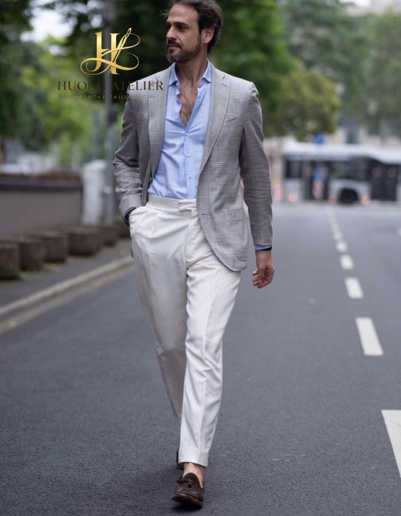 Light Grey Summer Custom Suit Ho Chi Minh