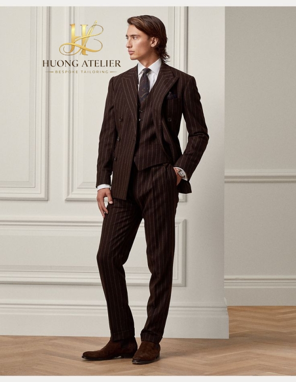 Brown Pinstripe Custom Suit Ho Chi Minh 